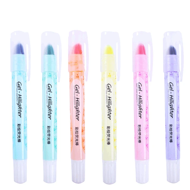 6 Pcs/Set Gel Bible Highlighters Pens No Bleed Assorted Colors