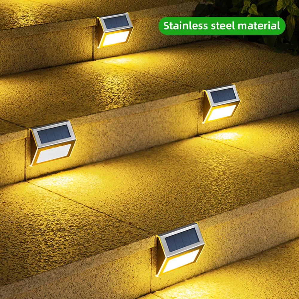 Solar LED Light Fence Light Outdoor Stainless Steel Waterproof Stair light Patio light Step Wall Garden lights