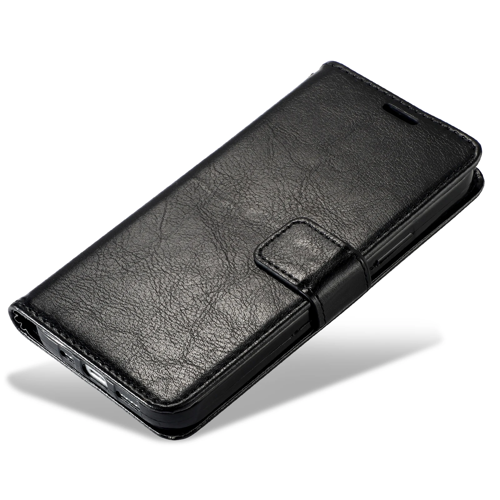 Magnetic Leather Wallet Flip Case with Bracket Design