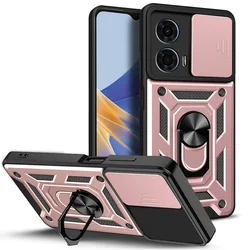 Hybrid Ring Cover with Camera Protection for Moto G10 Power (Rose Gold)