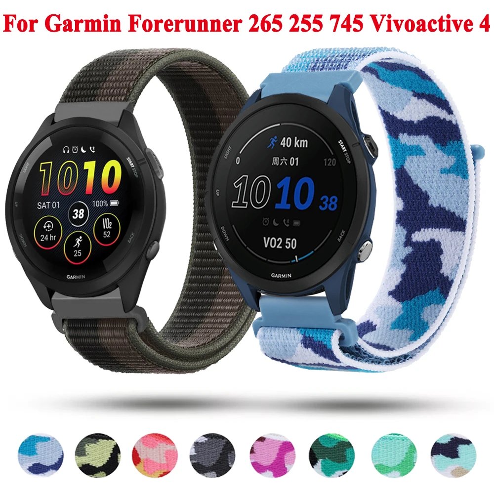 

Ремешок нейлоновый для музыкальных часов Garmin Forerunner 265 255, 22 мм