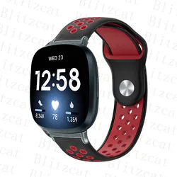 Silicone Smartwatch Replacement Strap - Universal Fit Bracelet for Fitbit Versa and Sense Models (5)