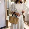 Black/White Beach Straw Shoulder Messenger Bag Women Bohemian Summer Rattan Bucket Shoulder Handmade Crossbody Bags For Women 4