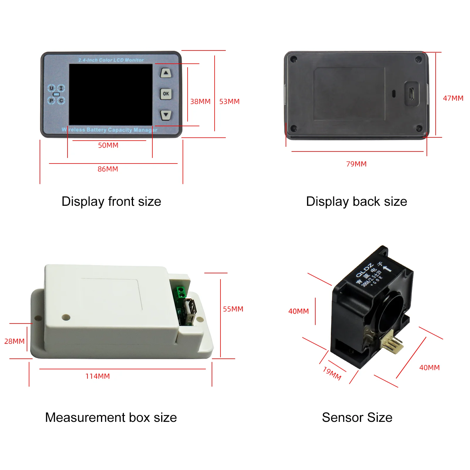 DC 500V 500A misuratore di tensione Wireless amperometro voltmetro batteria solare ricarica coulometro capacà rilevatore di potenza Tester Monor  1420