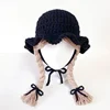 Baby Princess Hat Children's Knitted Hat Sweet and Cute Wig Big Braid Hat 2