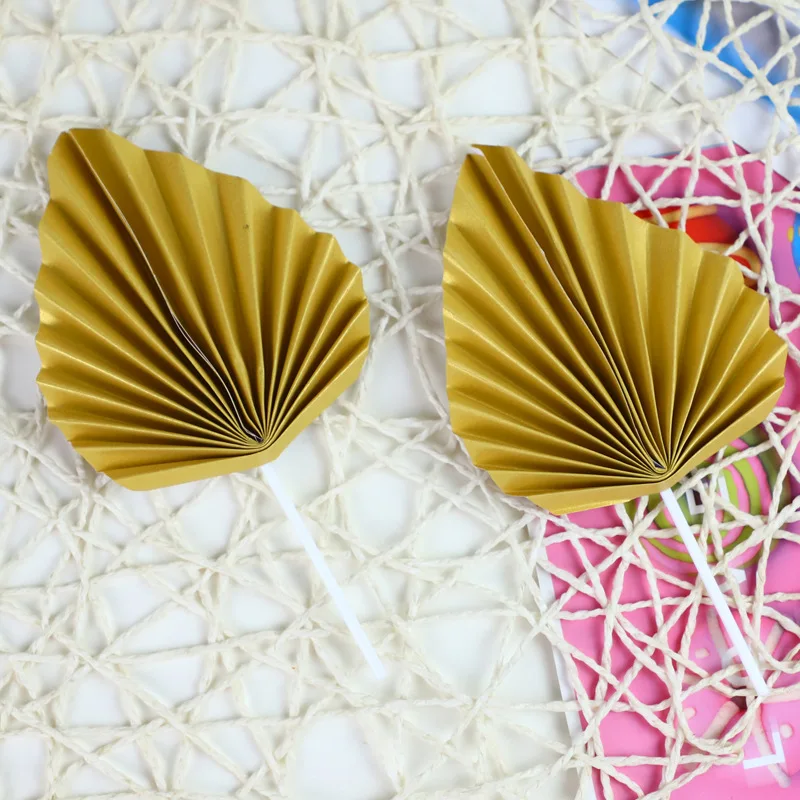 Palm Spear Cake Topper Happy Birthday Palm Leaf Decoration Cake Decorating Wedding Baking Dessert Table Party Favors