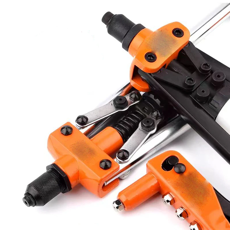 4 in 1 Single Hand Blind Rivet Guns Nose Piece Manual Riveting Riveter Tool Hand Tools