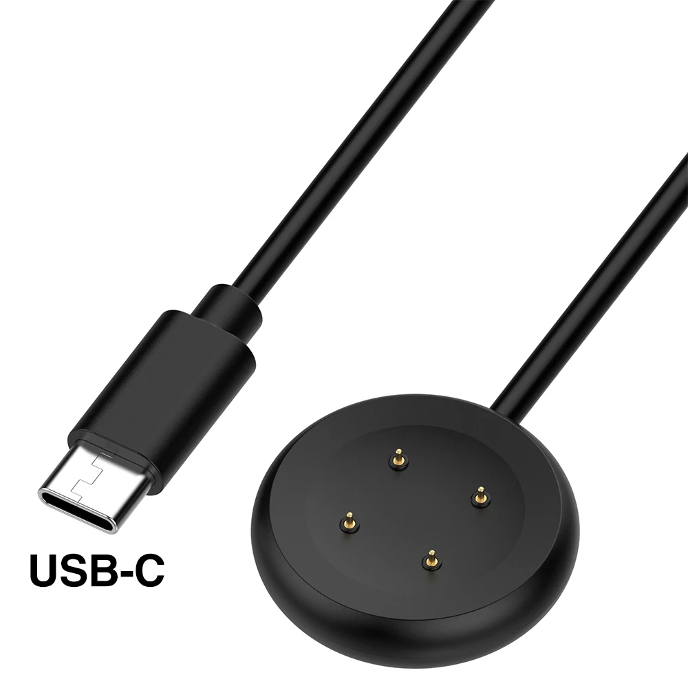 Magnetic USB-C Fast Charging Cable for Smartwatches - Black/White, 3.3Ft/1M