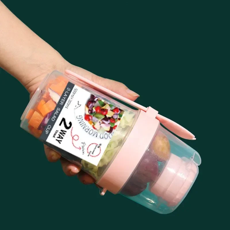 Breakfast On The Go Cups Cereal And Milk Container Airtight Food Storage Box Sealed Transparent Crisper Cup-type Food Storage 6