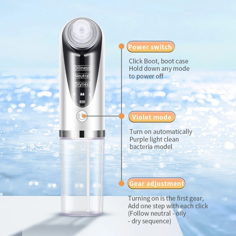 Blackhead Remover Blackhead Remover Pore Vacuum FaceCleaner Electric Pimple Acne Black HeadRemoval USB Rechargeable Water CycleBlack Dot Remove