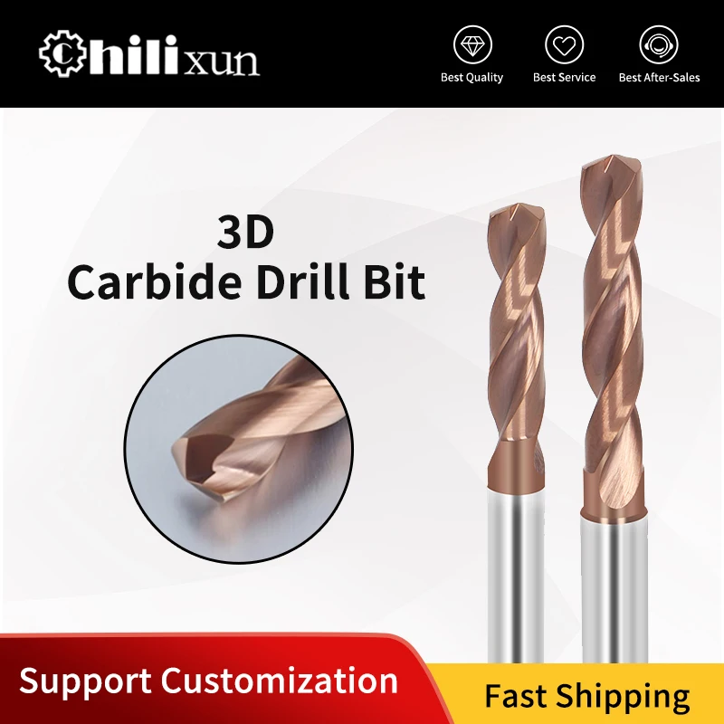 Hrc55 Cnc Lathe Turning Tools Solid Tungsten Carbide Drill Bit Straight