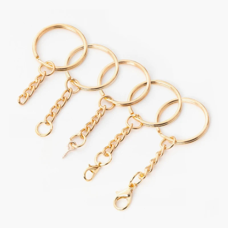 10pcs Alloy Split Key Ring Keychain Chain Connector Clasps