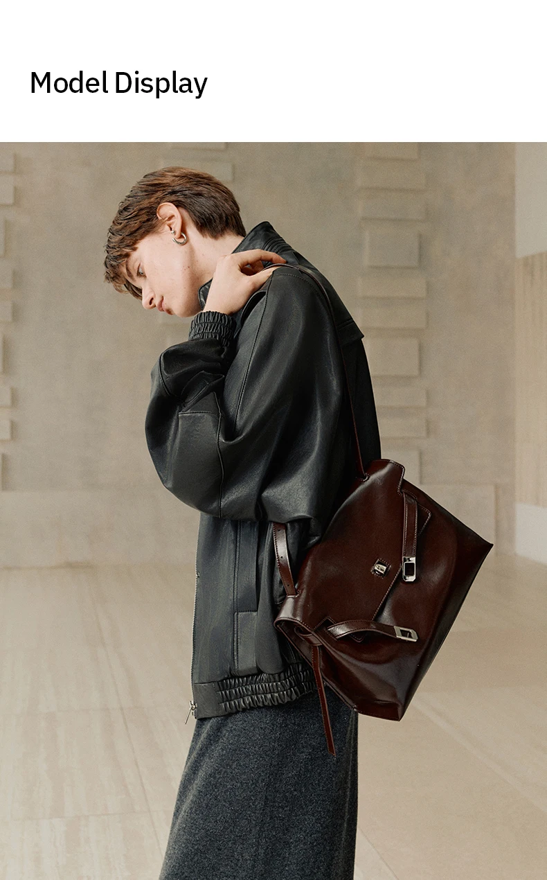 Split leather tote, shoulder wear