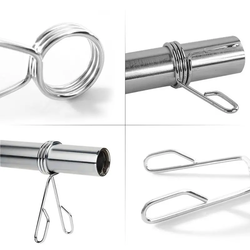 Barbell Clamp Spring Collar Clip Gym Dumbbell Lock Standard Weight Lifting Kit Fitness Body Building Workout Barbell Accessories