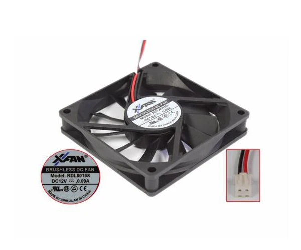 

XIFAN / Xinruilian RDL8015S DC 12V 0.09A 80x80x15 мм 2-проводной охлаждающий вентилятор