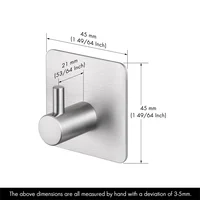 3pcs Adhesive Wall Hooks Mounted Door Key Cloth Coat Bathroom Cloth Coat Robe Hanger Kitchen Hardware Rack Shelf Bag Hook 4