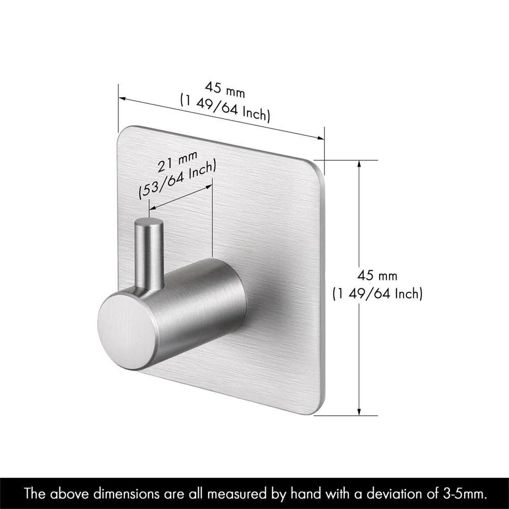 3pcs Adhesive Wall Hooks Mounted Door Key Cloth Coat Bathroom Cloth Coat Robe Hanger Kitchen Hardware Rack Shelf Bag Hook 4