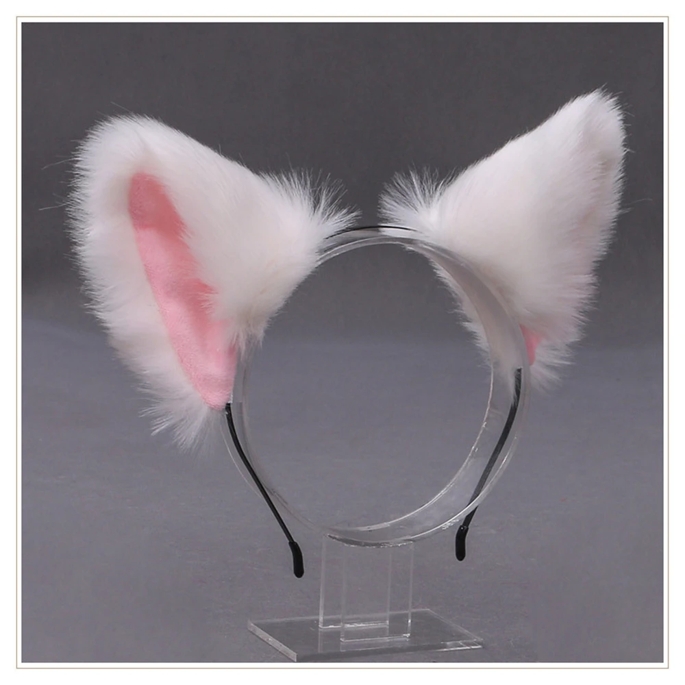 Cosplay Headpiece Lolita Cosplay Cat Ears Headband Anime Dance Party Costume Wolf Fox Ear Plush Hairband Kawaii Hair Accessories for Girls