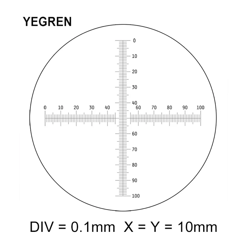 

C7 Microscope Eyepiece Micrometer DIV 0.1 mm Cross Rular 10x10 Reticle Scale Calibration Graticule CAT907 Diameter 16mm 19mm 24m