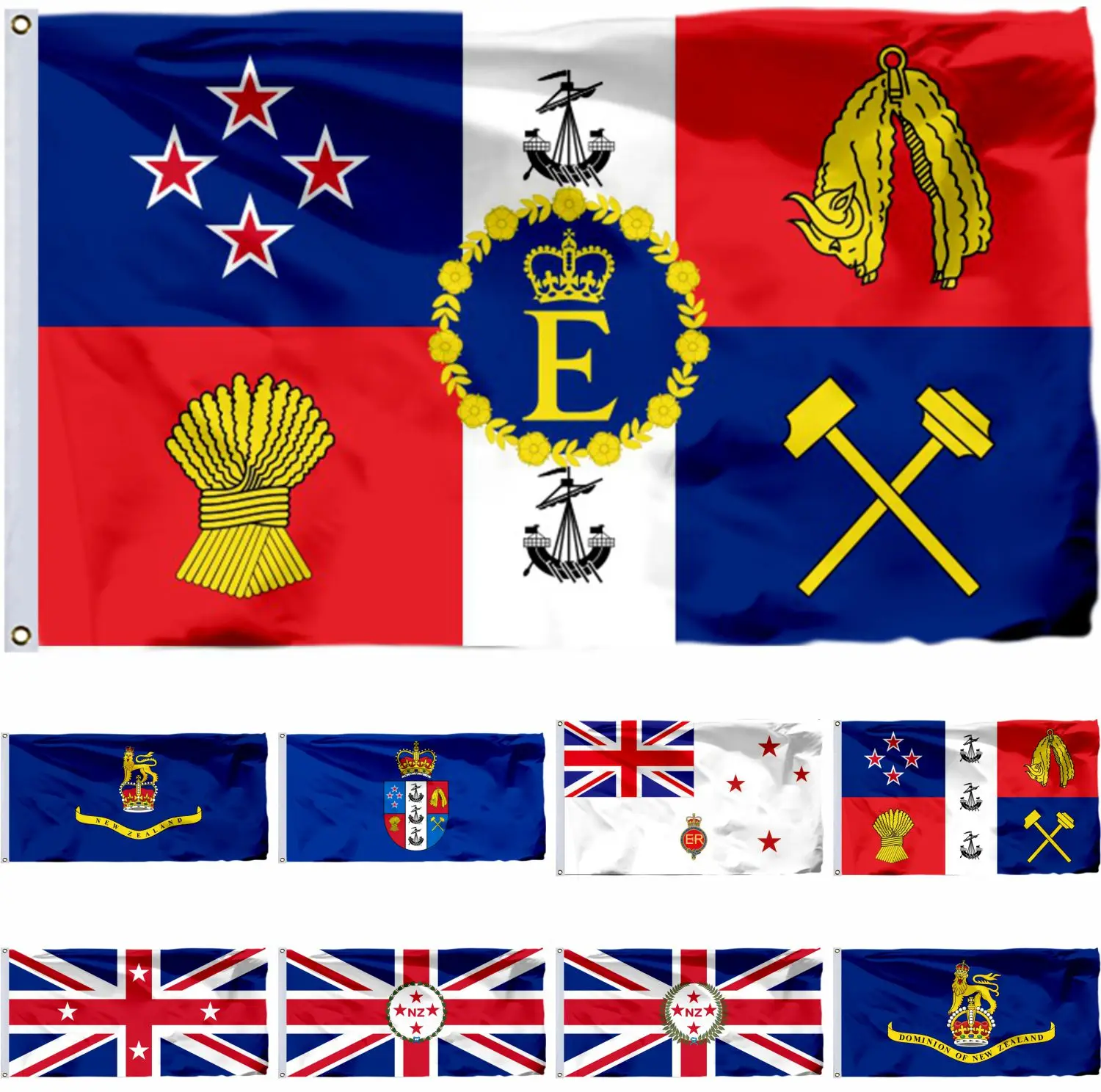 

New Zealand Royal Flag 3X5FT NZ Governor Banner 90X150CM 21X14CM 100 Denier Poly