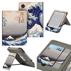 Premium Leather Ebook Cover with Hand Strap, Stand, and Card Slot - KOBO Clara Colour (Surfing)