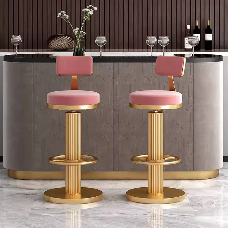 

Metal Luxury Design Bar Chairs Counter Vintage Salon Commercial Bar Chairs Height Adjustable Taburetes Altos Cocina Furniture