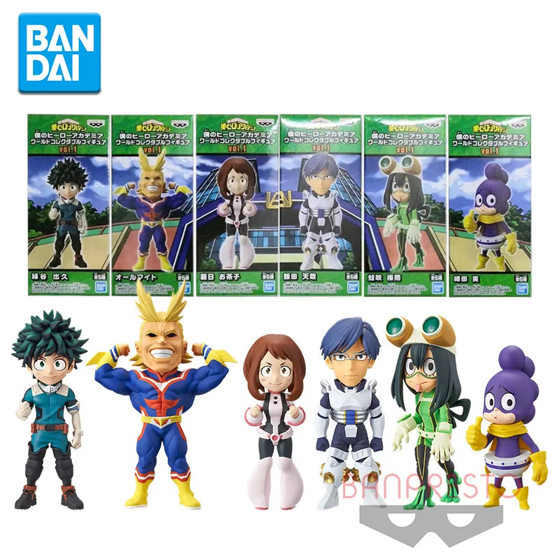 

Bandai Genuine My Hero Academia Anime Figure Toys Banpresto WCF Midoriya Izuku All·Might Mineta Minoru Figure Toys Kids Gifts