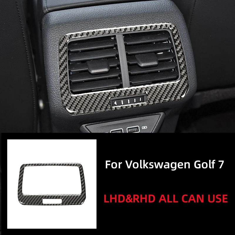 

For Volkswagen Vw Golf 7 Gti Mk7 2013-2019 Carbon Fiber Rear Air Conditioner Vent Trim Frame Cover Decor Sticker Car Accessories