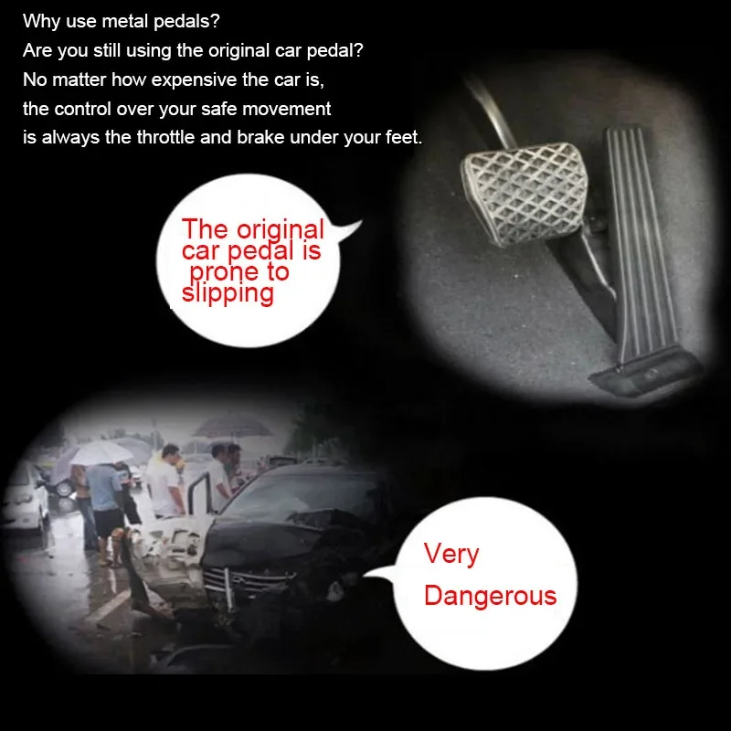 Car Accelerator Brake Rest Pedals Aluminium Alloy Fuel Non-Slip Decoration Cover Pedal Auto Accessories For Volvo EX30