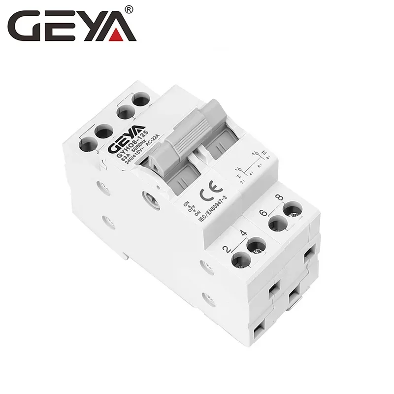 Circuit Breaker GEYA GYHO8 2P 40A 63A 100A 125A MTS Dual Power Manual Conversion Isolating Switch Interlock AC Isotator