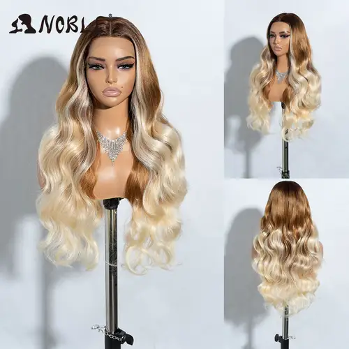 Noble Cosplay Lace Front Wig 30 Inch Lace  Long Wavy 360 0mbre Blonde Wig Red African American Synthetic Wigs For Black Women - Image 10