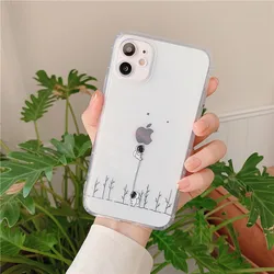 Cartoon Space Astronaut Shockproof Transparent Phone Case Cover - iPhone 16 Pro Max (-1)