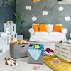 1pc large capacity collapsible storage box with lid linen fabric collapsible storage box for home bedroom wardrobe office nurser 3
