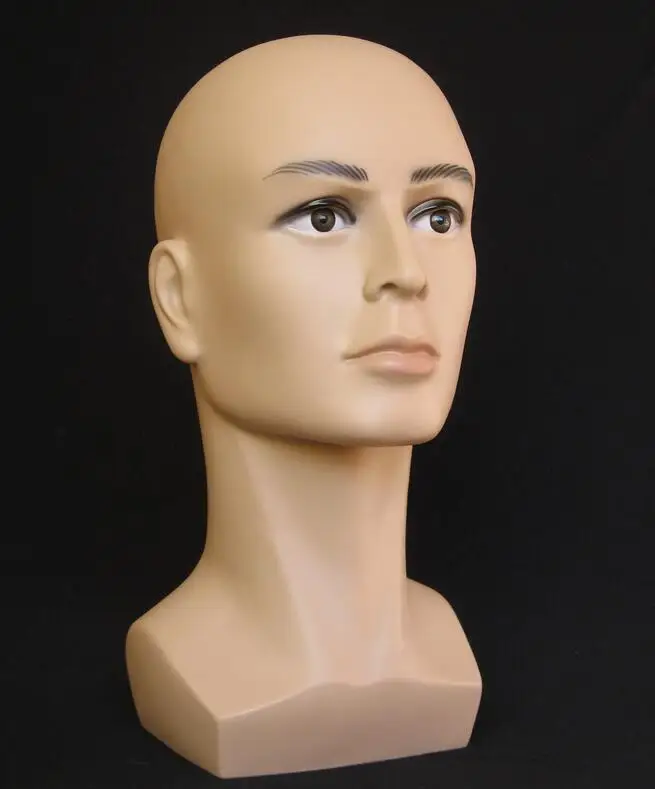 무료 배송 커피 색상 남성 마네킹 머리 모자 디스플레이 가발 훈련 머리 모델 머리 모델 남성 머리 모델