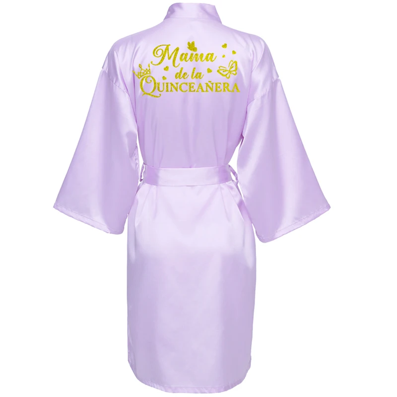 Mis15 Años Robe 15 Years Girl Birthday Party Robes Quinceanera Robe Mis XV Bathrobe Silkly Nightgown