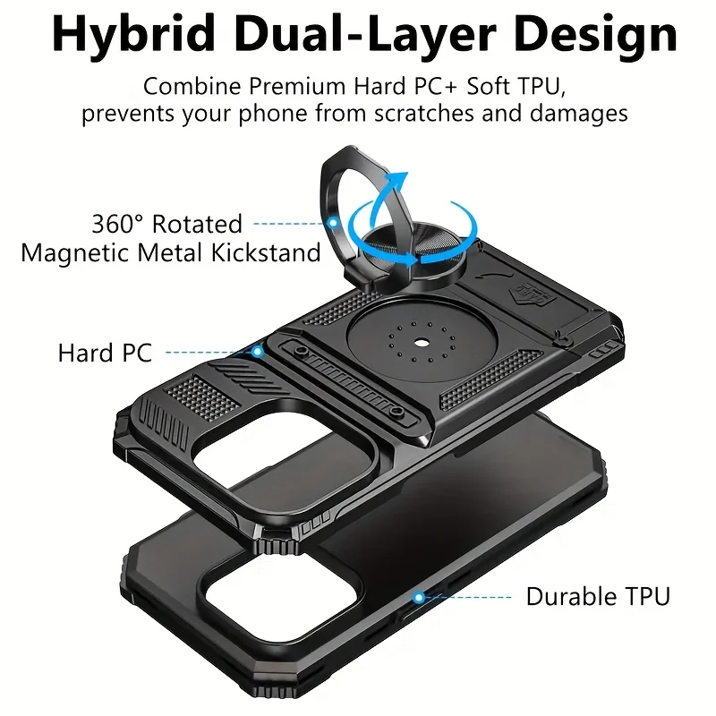 Rugged Shock-Resistant Phone Case with Dual SIM Card Slots