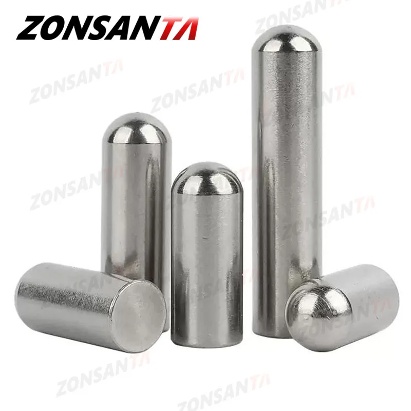 304 Stainless Steel Solid Round Head Cylindrical Pin Locating Dowel M0.8 M1 M1.2 M1.5 M1.8 M2 M2.3 M2.5 M2.8 M3 M3.5 M4 M5 M6 cylindrical locating dowel pin