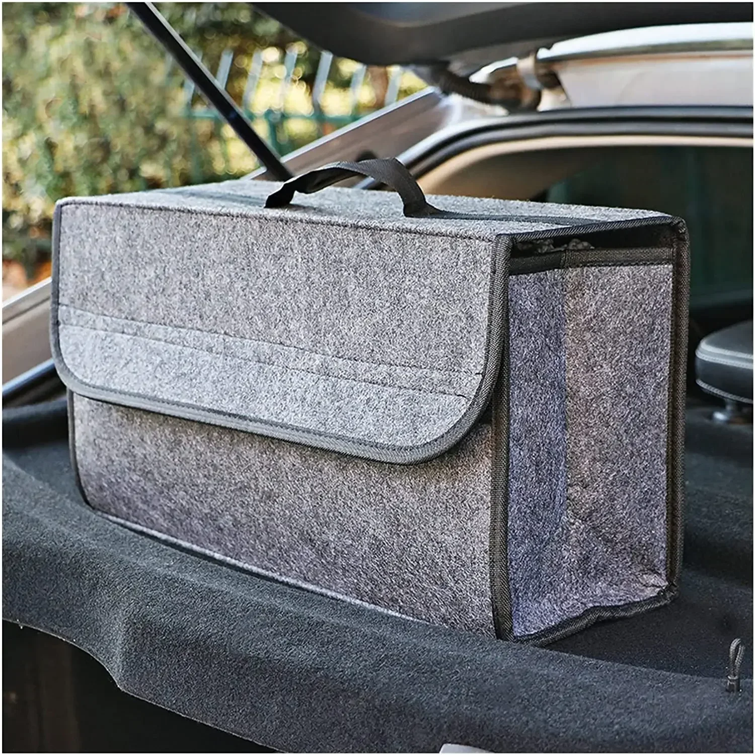 

Car Trunk Organizer Car Soft Felt Storage Box Cargo Container Box Trunk Bag Stowing Tidying Holder Multi-Pocket