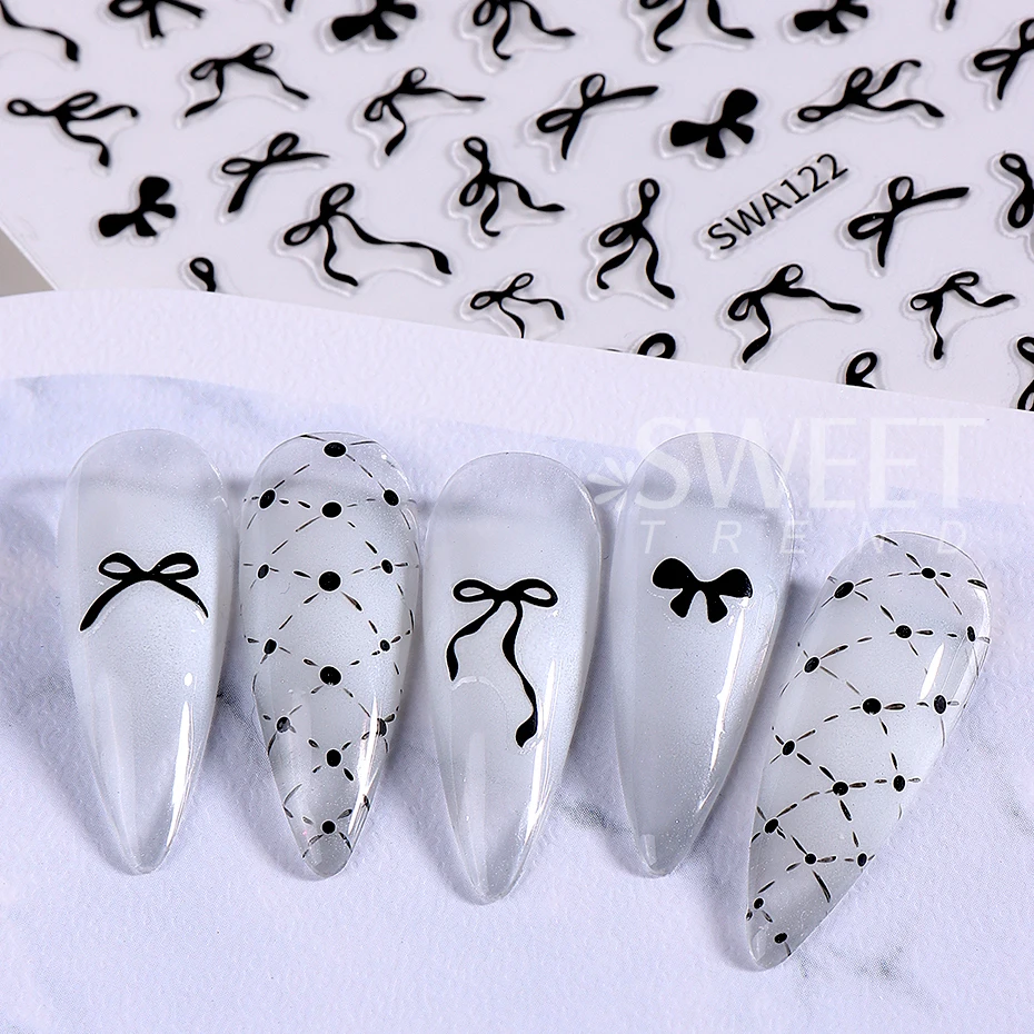 Bowknot Nail Stickers Multiple Angles