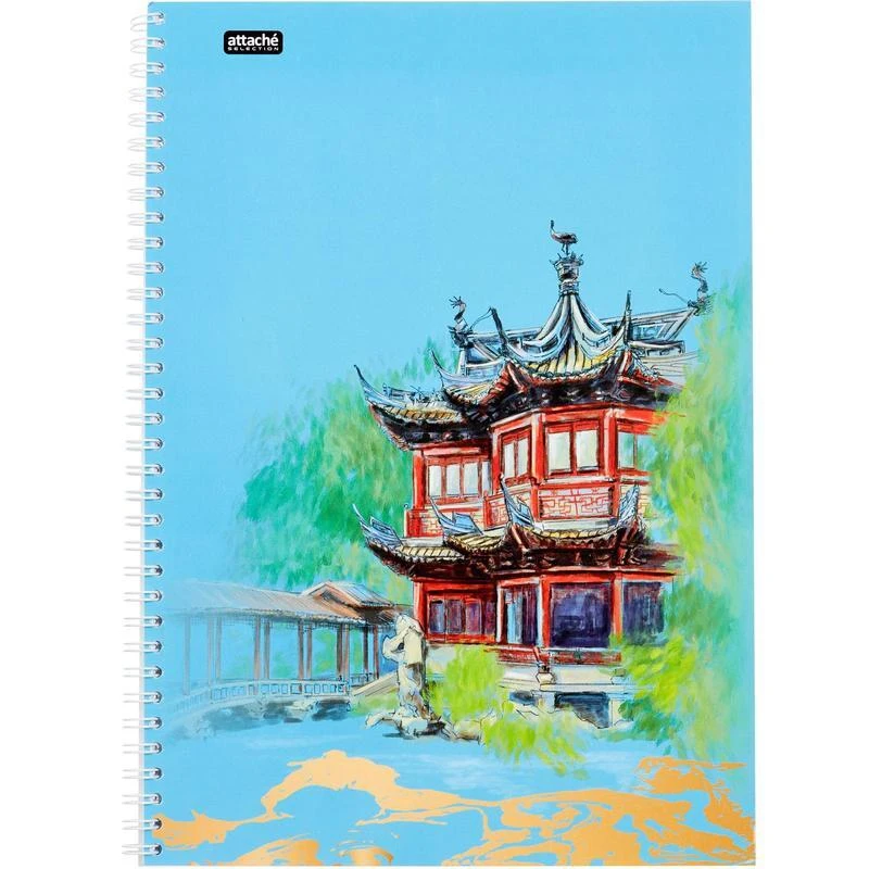 Бизнес-тетрадь Attache Selection Travel China А4 96 листов разноцветный в клетку на спирали (203х290