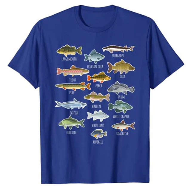 Types Of Freshwater Fishing T-shirt Fishkeeping Fish Species Biology Types  Of Aquarium Fisher Tee Tops Fisherman Clothes Gifts - T-shirts - AliExpress