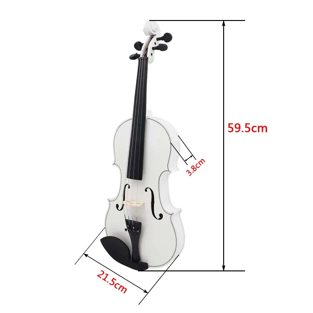 IRIN V-10 4/4 Violin White Solid Wood Violin Set with Cloth Case Bow Professional Stringed Instrument for Practice