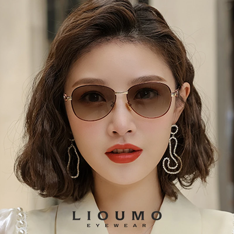 LIOUMO Elegant Square Sunglasses Women Polarized Fashion Diamond Glasses Lady Anti-Glare Gradient Lens UV400 gafas de sol mujer