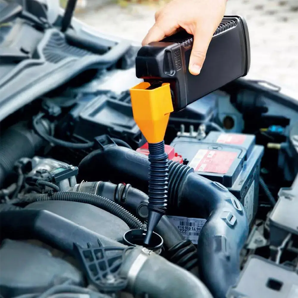 Plastic Car Oil Pouring Hands-free Bayonet Fueling Telescopic Motorcycle Funnel Hose Portable Funnel Folding Filling Gasoli I5S4