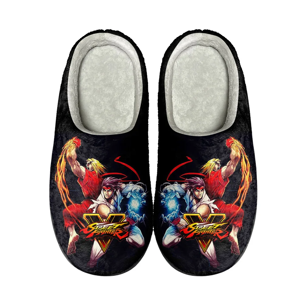 

Street Fighters Graphic Home Cotton Custom Slippers Mens Womens Sandals Plush Rock Band Casual Keep Warm Shoes Thermal Slipper