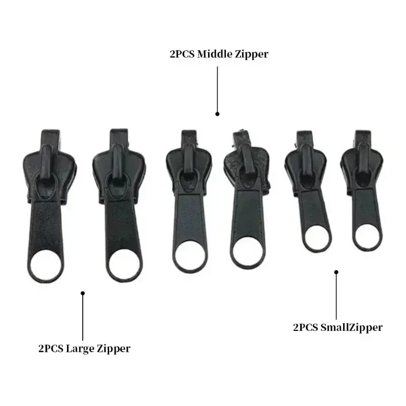 24-Piece Black Instant Zipper Repair Kit with New Design