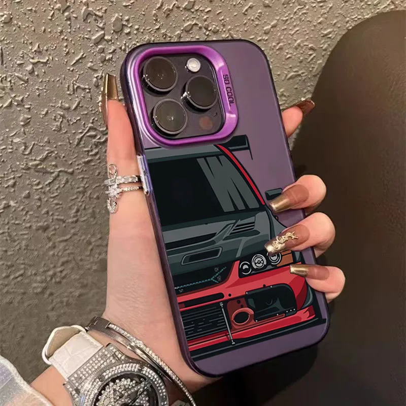 Sleek Car Pattern Design Shockproof Phone Case with TPU Silicone Bumper Cover
