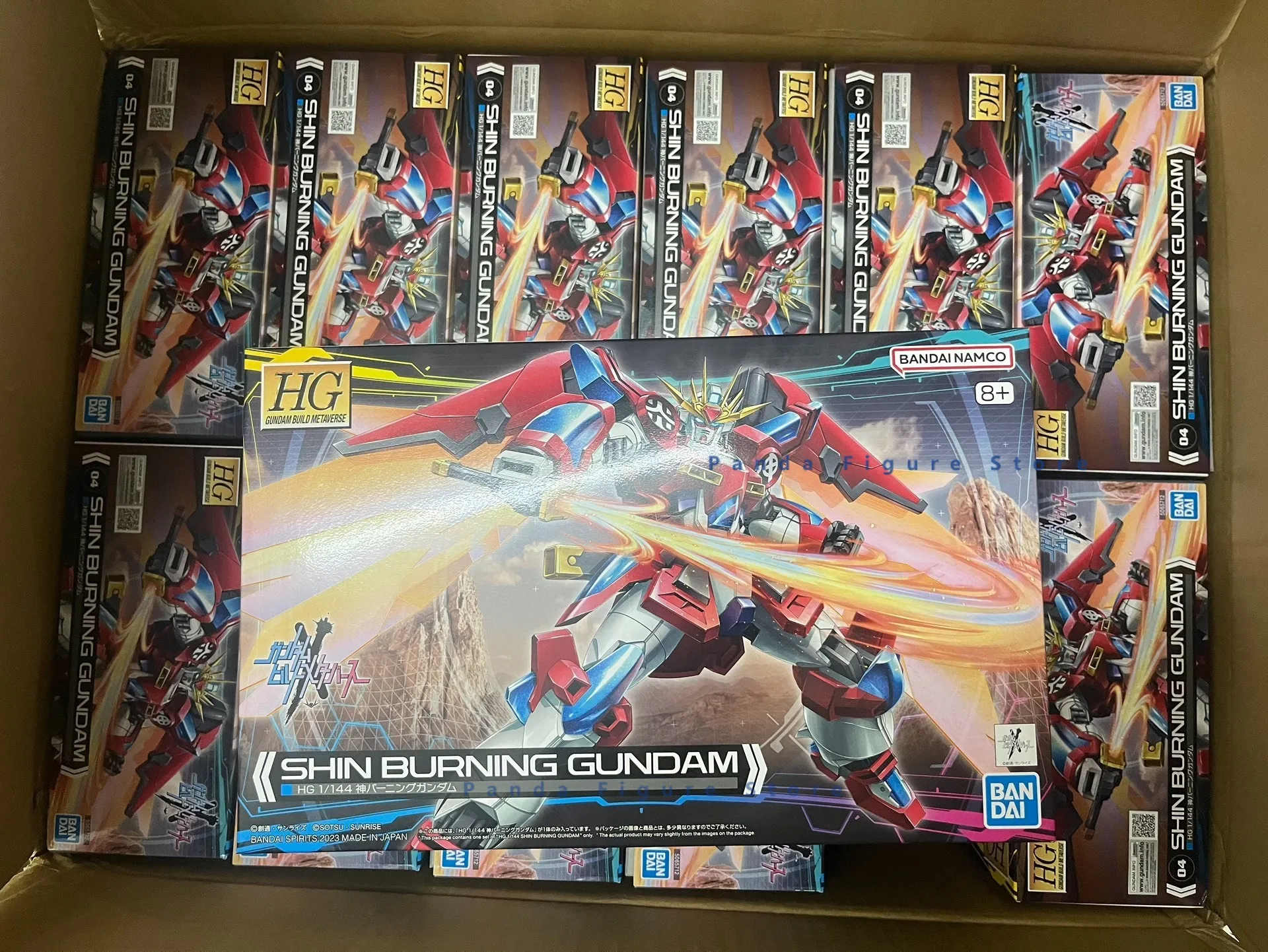 재고 반다이 HG 1/144 빌드 버닝 건담 메타버스 액션 피규어, GUNPLA 소년 장난감, 메카 모델 선물 조립 키트