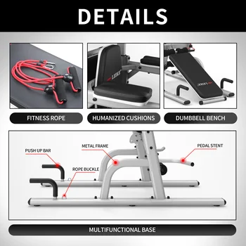 leikefitness Multifunction Power Tower Exercise Equipment,Pull Up Dip Station,Height Adjustable for Home Gym Strength Training F 5