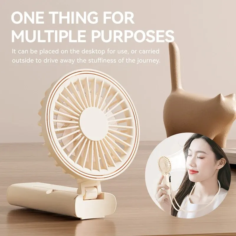 Handheld Ultra Slim MiniFan W10 | 4-Speed Portable Fan | Battery % Display | USB Rechargeable | 10Hrs Runtime | Child-Safe